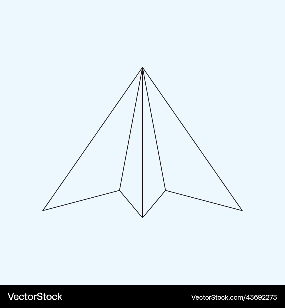 Paper plane flat line icon vector image