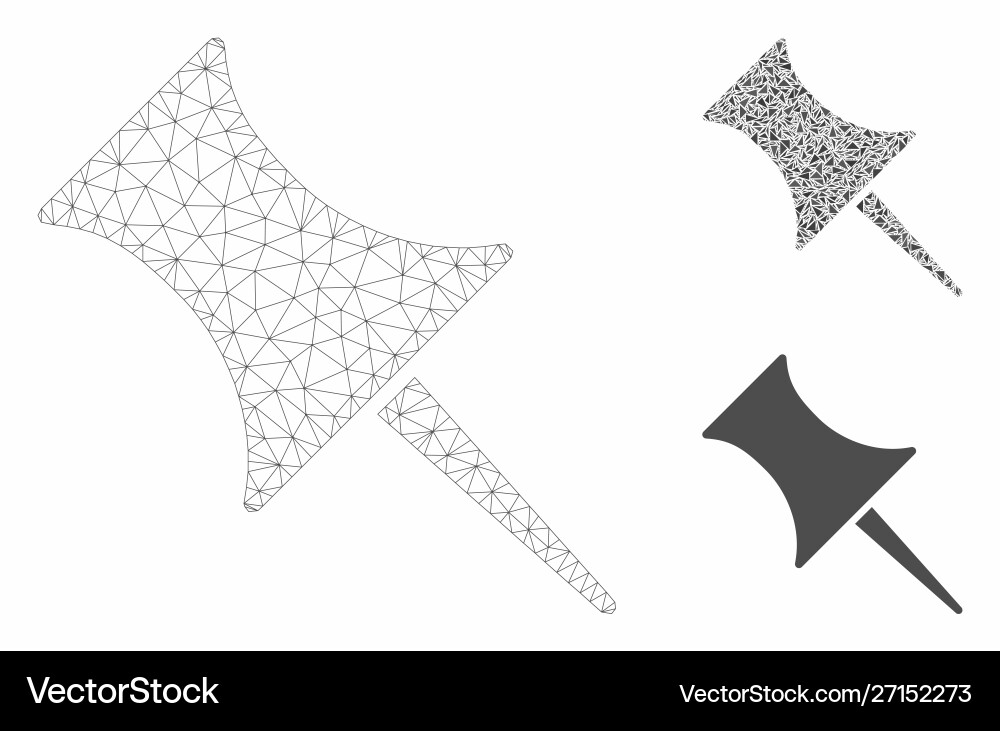 Pin mesh wire frame model and triangle Pin mesh wire frame model and triangle vector image