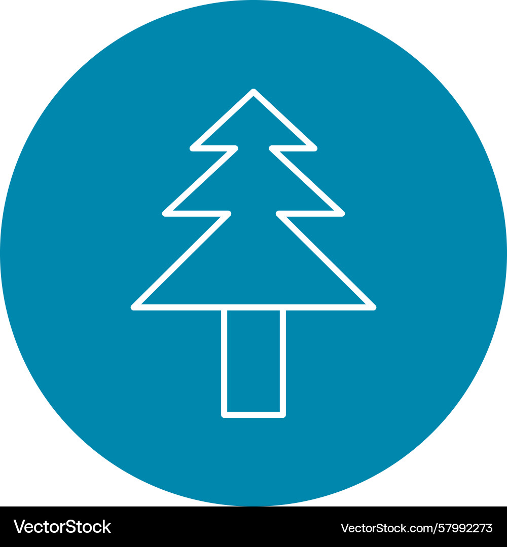 Pine tree line multi circle Vector Image