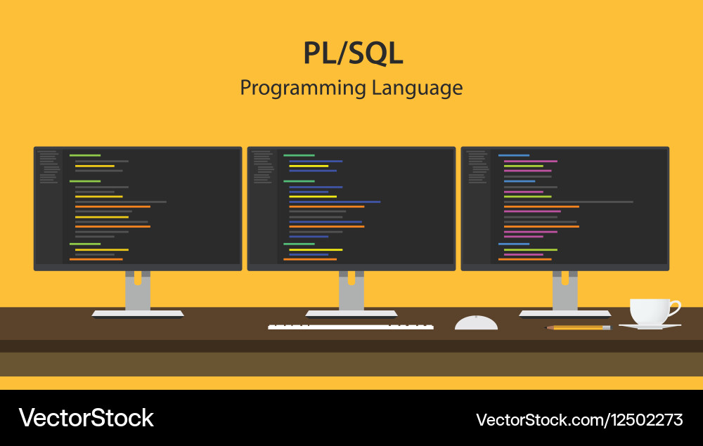 Pl sql Programmiersprachencode Vektorbild
