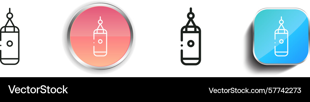 Punching bag icon thin linear regular and button vector image