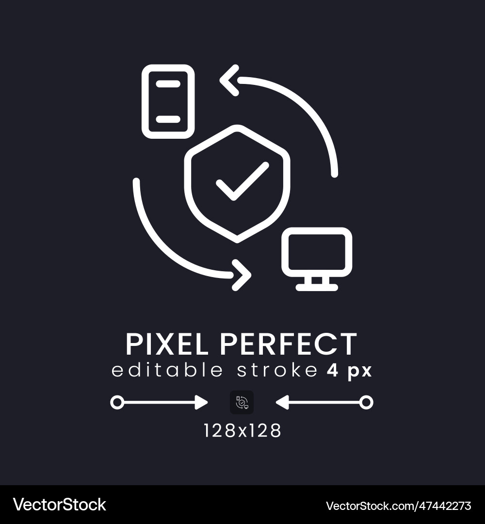 Remote access security white linear desktop icon Vector Image