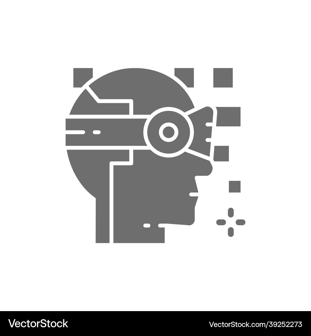 Robot artificial intelligence virtual reality vector image