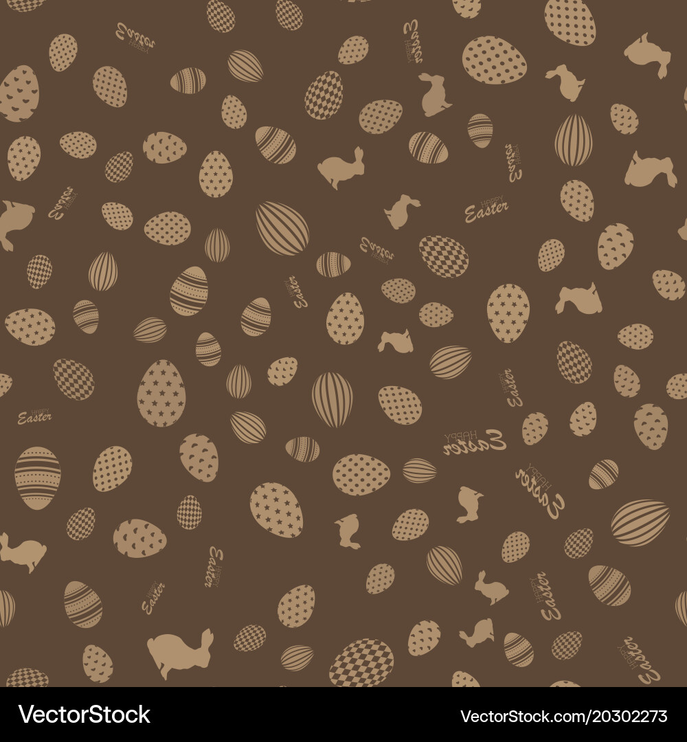 Seamless easter pattern with eggs and rabbit vector image
