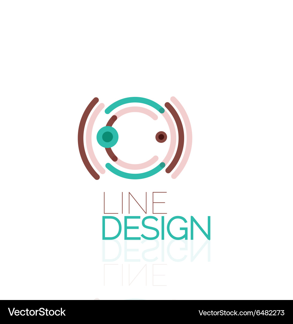 Swirl and circles outline minimal abstract Vector Image