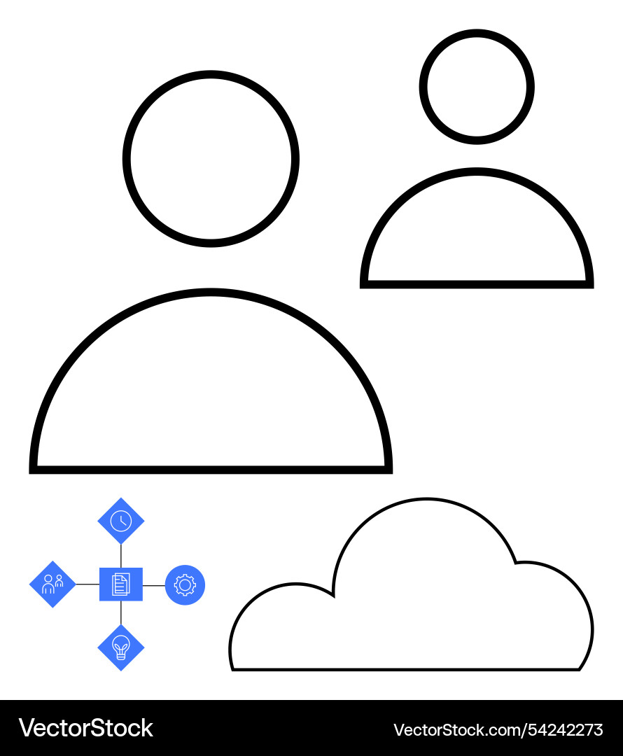 User and cloud icon with connected service User and cloud icon with connected service vector image