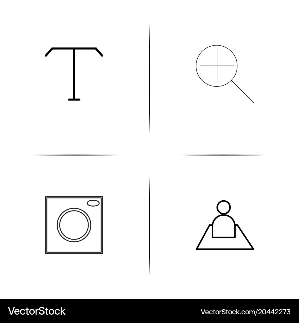 Web and text simple linear icon setsimple outline Vector Image