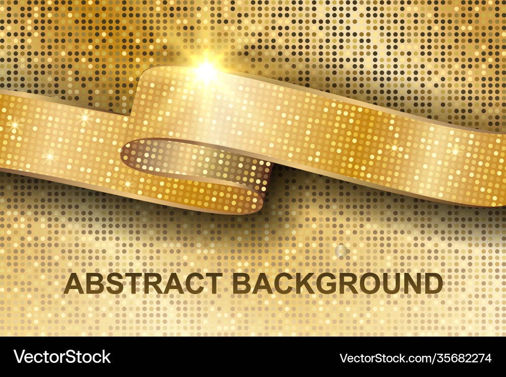 Abstract gold texture background with text Vector Image