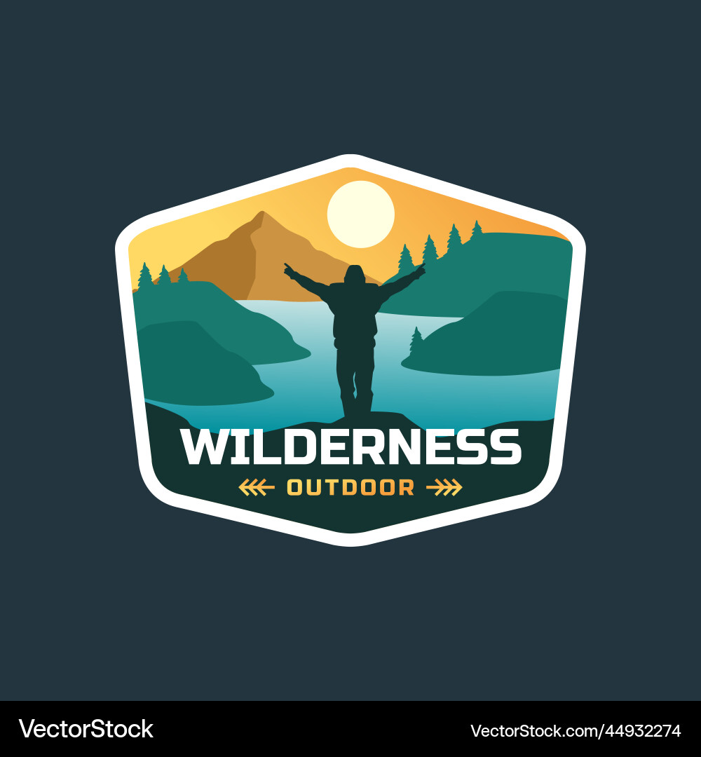 Berg und Hirsch Outdoor-Abenteuer Logo Berg und Hirsch Outdoor-Abenteuer Logo vektorbild