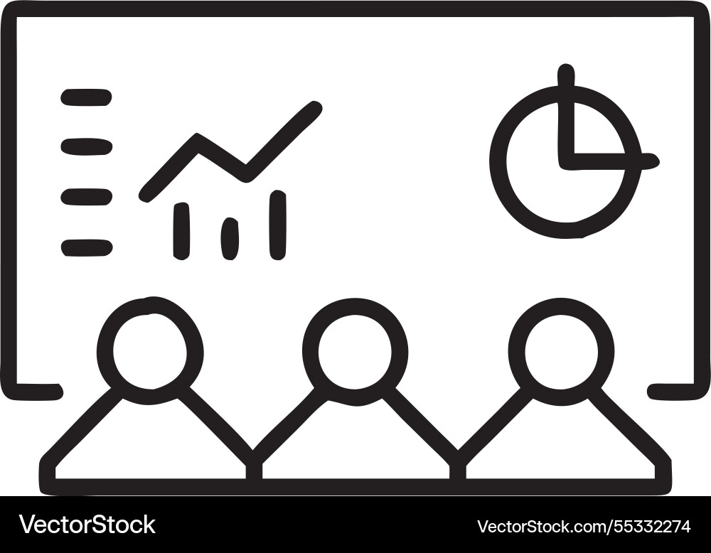 Business data analytics with team monitoring web vector image