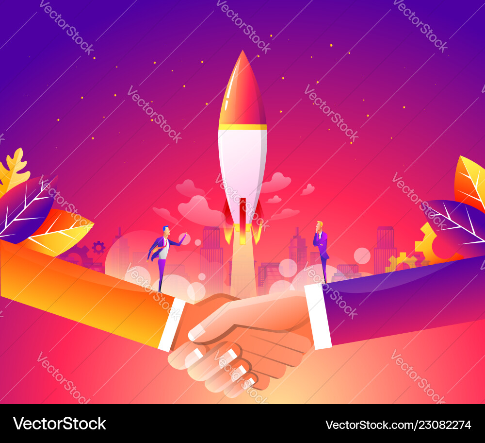 Business start up concept for web page banner vector image