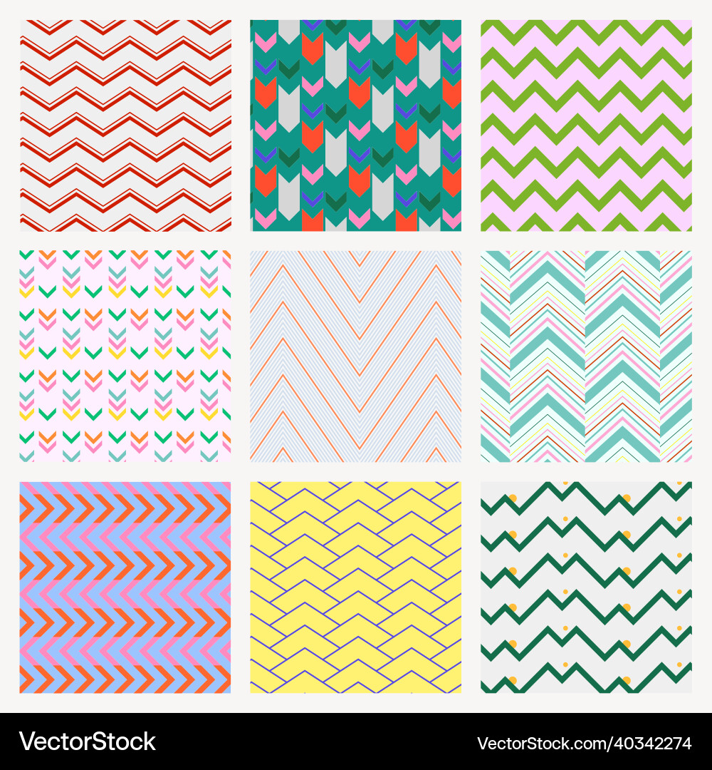 Chevron pattern background colorful zigzag vector image