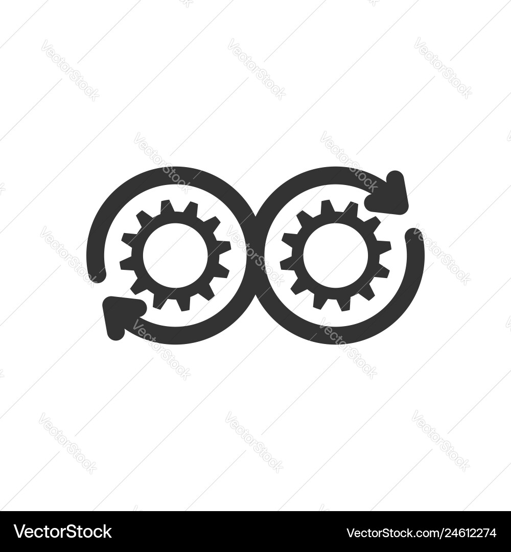 Development icon in flat style devops on white Development icon in flat style devops on white vector image