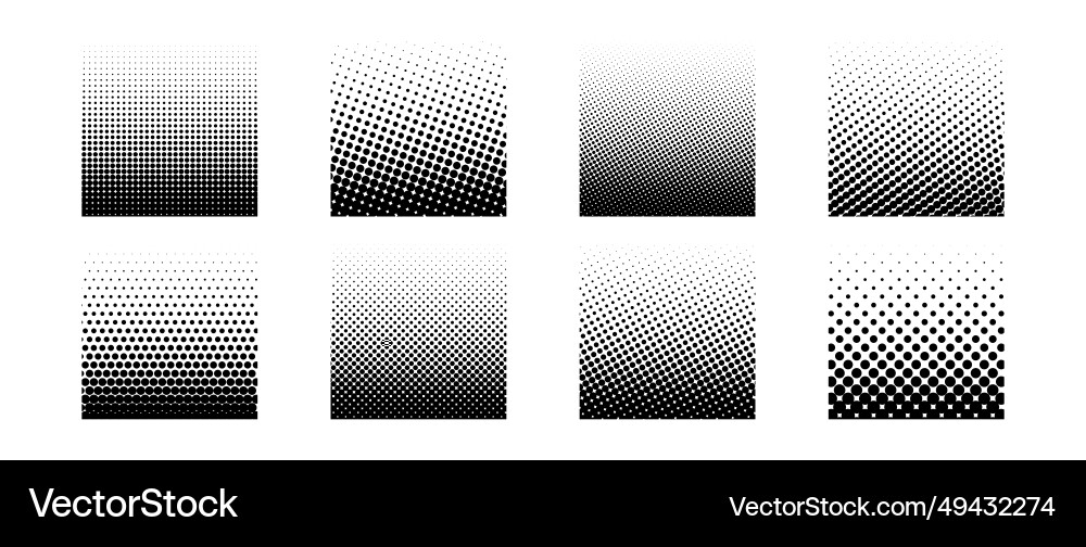 Different halftone gradient backgrounds set Different halftone gradient backgrounds set vector image