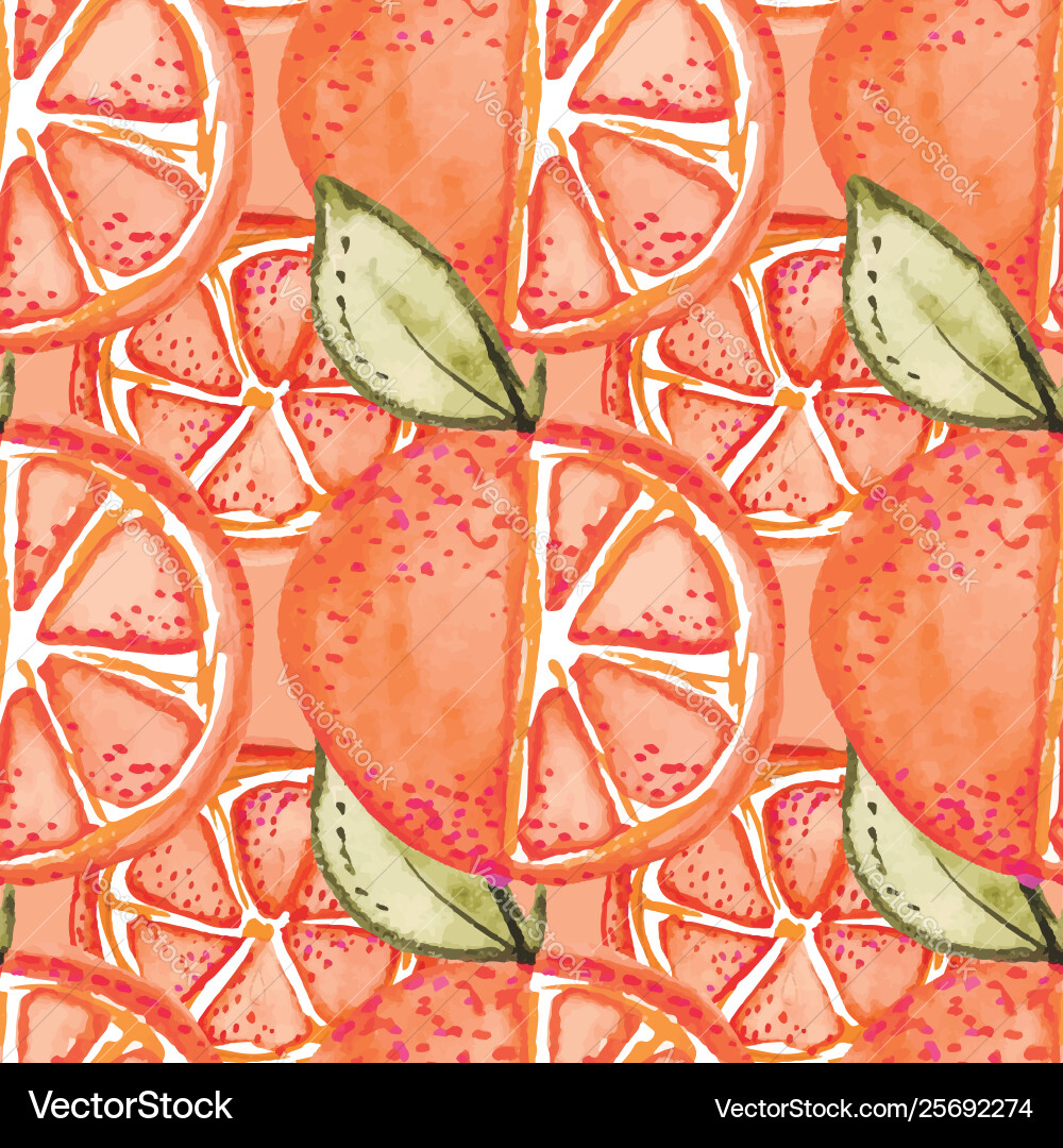 Grapefruits seamless pattern repeat tile Vector Image
