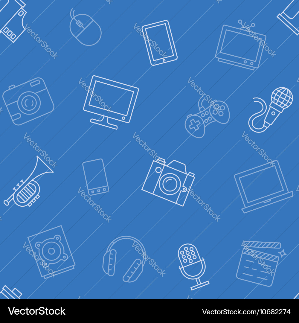 Multimedia object pattern seamless vector image