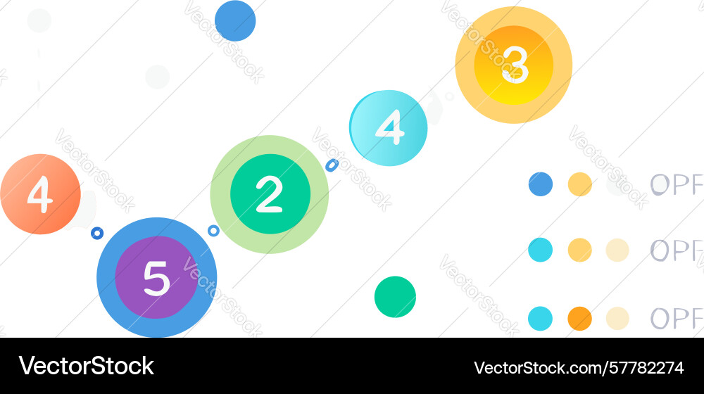 Numbered process steps with circular node Vector Image
