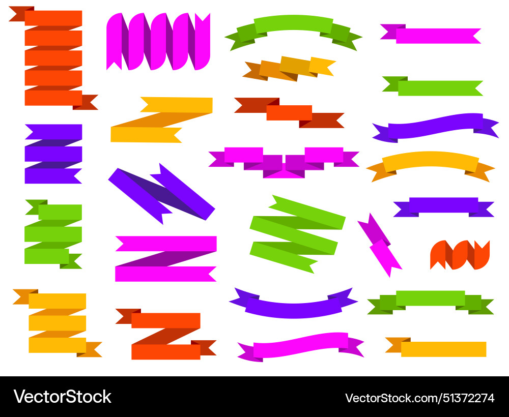 Ribbon element set Royalty Free Vector Image - VectorStock