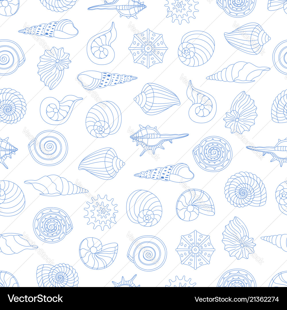 Seamless pattern with small seashells Seamless pattern with small seashells vector image