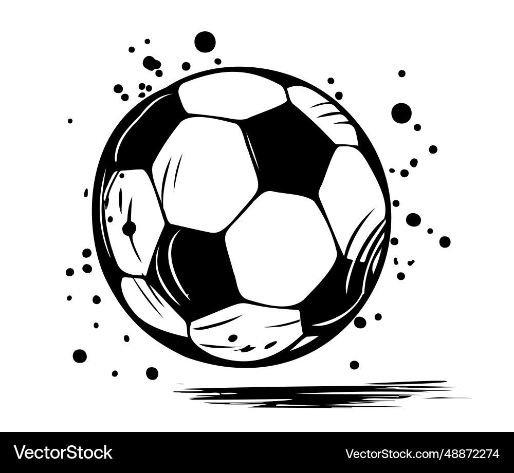 Soccer ball emblem hand drawn Soccer ball emblem hand drawn vector image