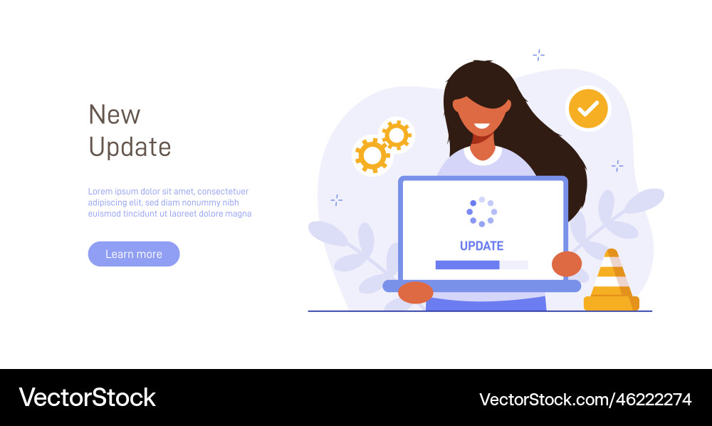 System- oder Web-Applikations-Upgrade-Verfahren Vektorbild