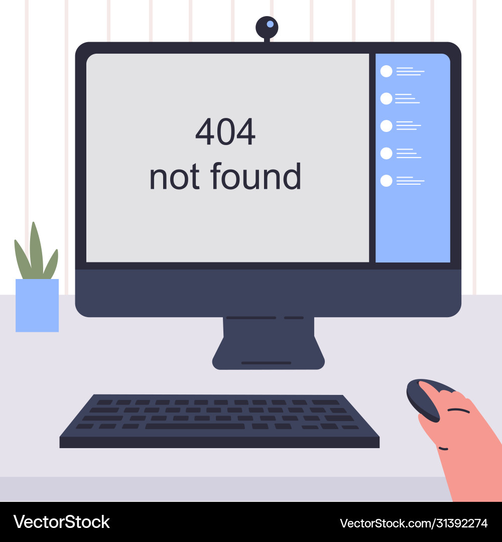 Template for an error page 404 Vector Image