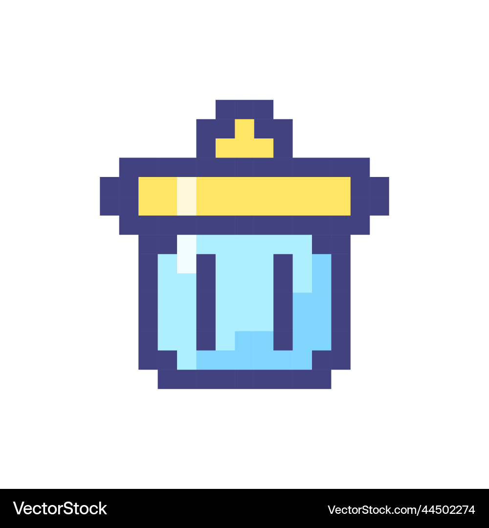 Trash can pixelated rgb color ui icon Trash can pixelated rgb color ui icon vector image