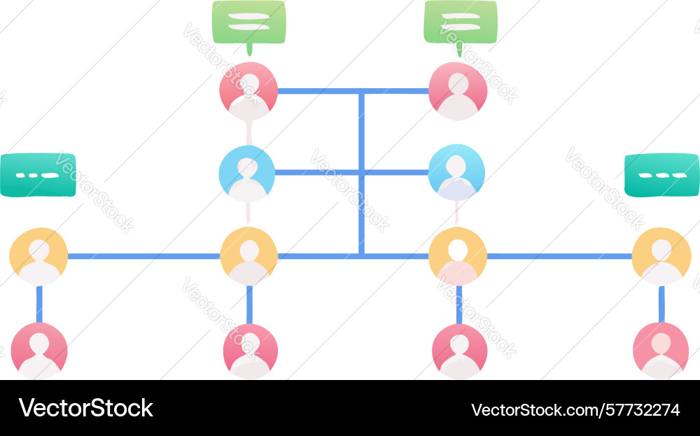 Workflow hierarchy diagram - business process Vector Image