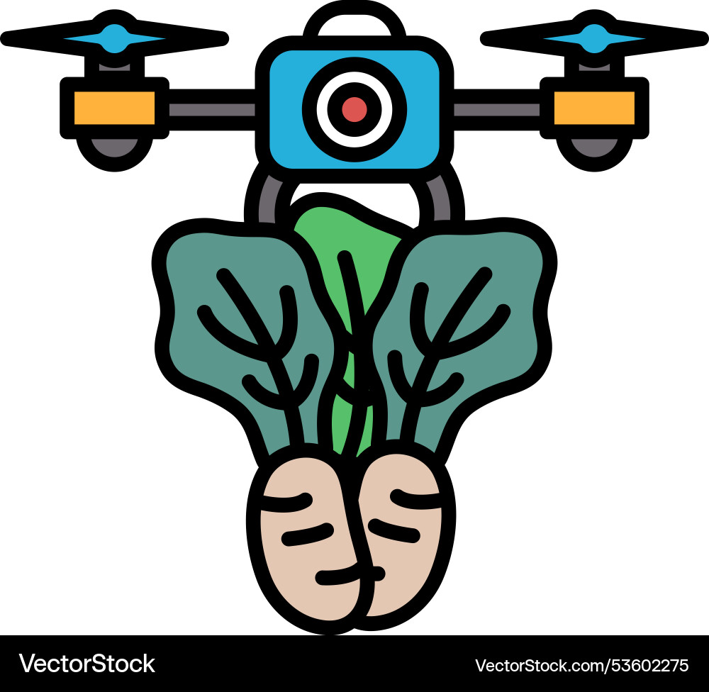 A drone with camera on it is hovering over A drone with camera on it is hovering over Vector Image
