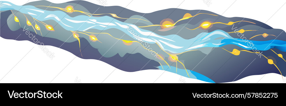 Abstract starry river flow design generative ai Vector Image