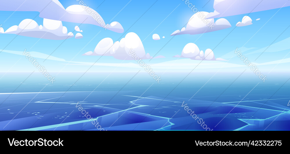 Arctic frozen sea landscape with flat ice surface Arctic frozen sea landscape with flat ice surface vector image