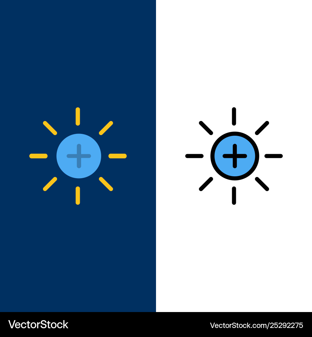 Brightness interface ui user icons flat and line Brightness interface ui user icons flat and line vector image