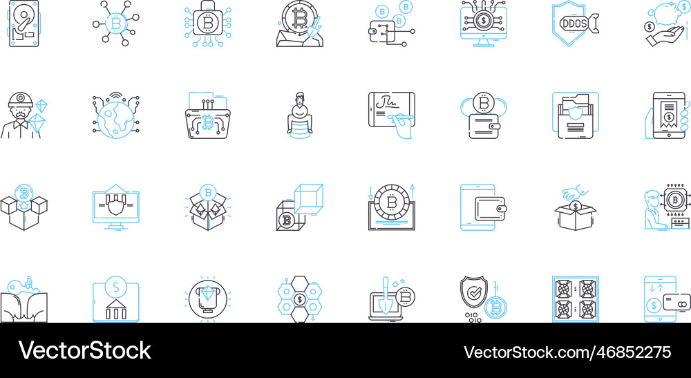 Business analytics linear icons set data Business analytics linear icons set data vector image
