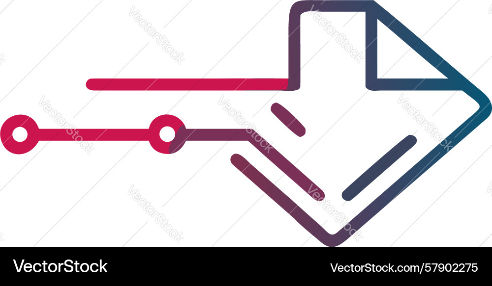 Efficient data transfer speed optimized arrow vector image