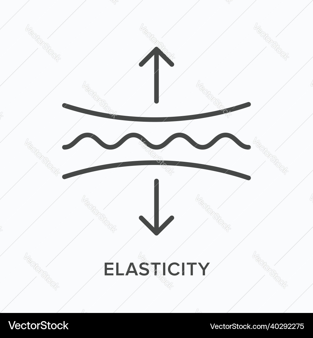 Elasticity Line Icon - Flexible Surface vector image