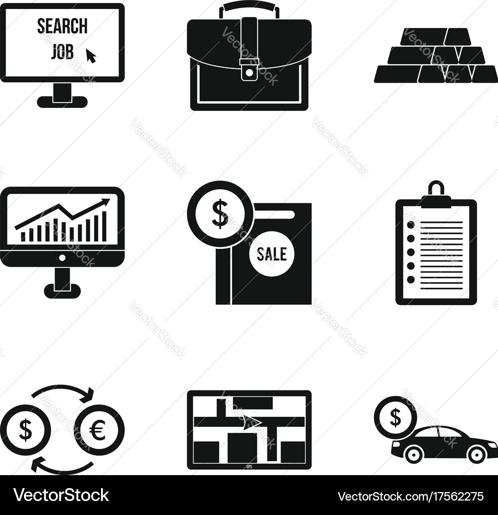 Expensive purchase icons set simple style Vector Image
