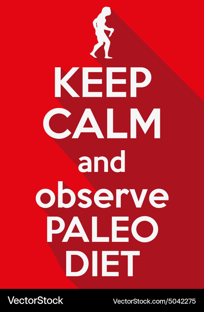 Flat design keep calm and observe paleo diet vector image