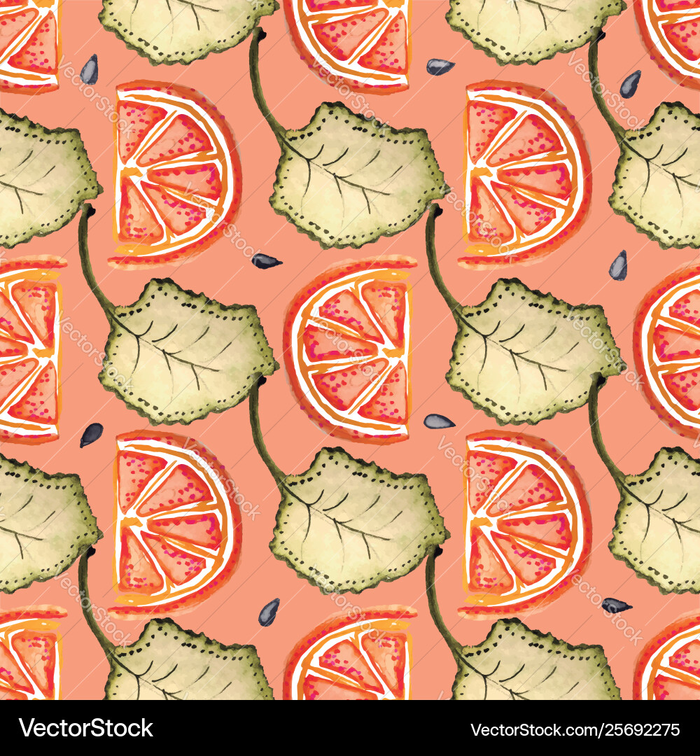 Grapefruits seamless pattern repeat tile Vector Image
