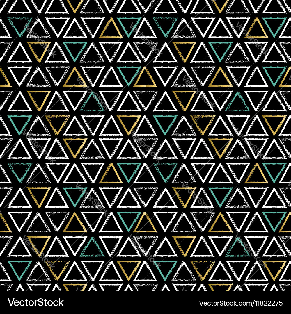 Grunge Gold Triangle Pattern vector image