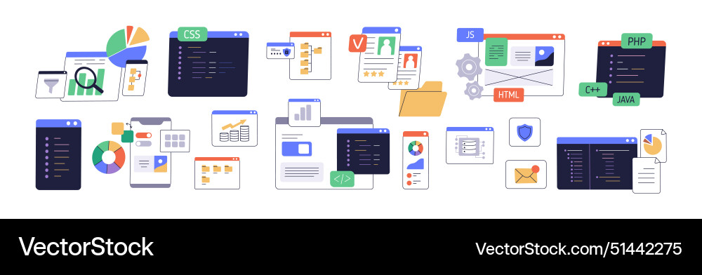 Information technology concept digital screens Vector Image