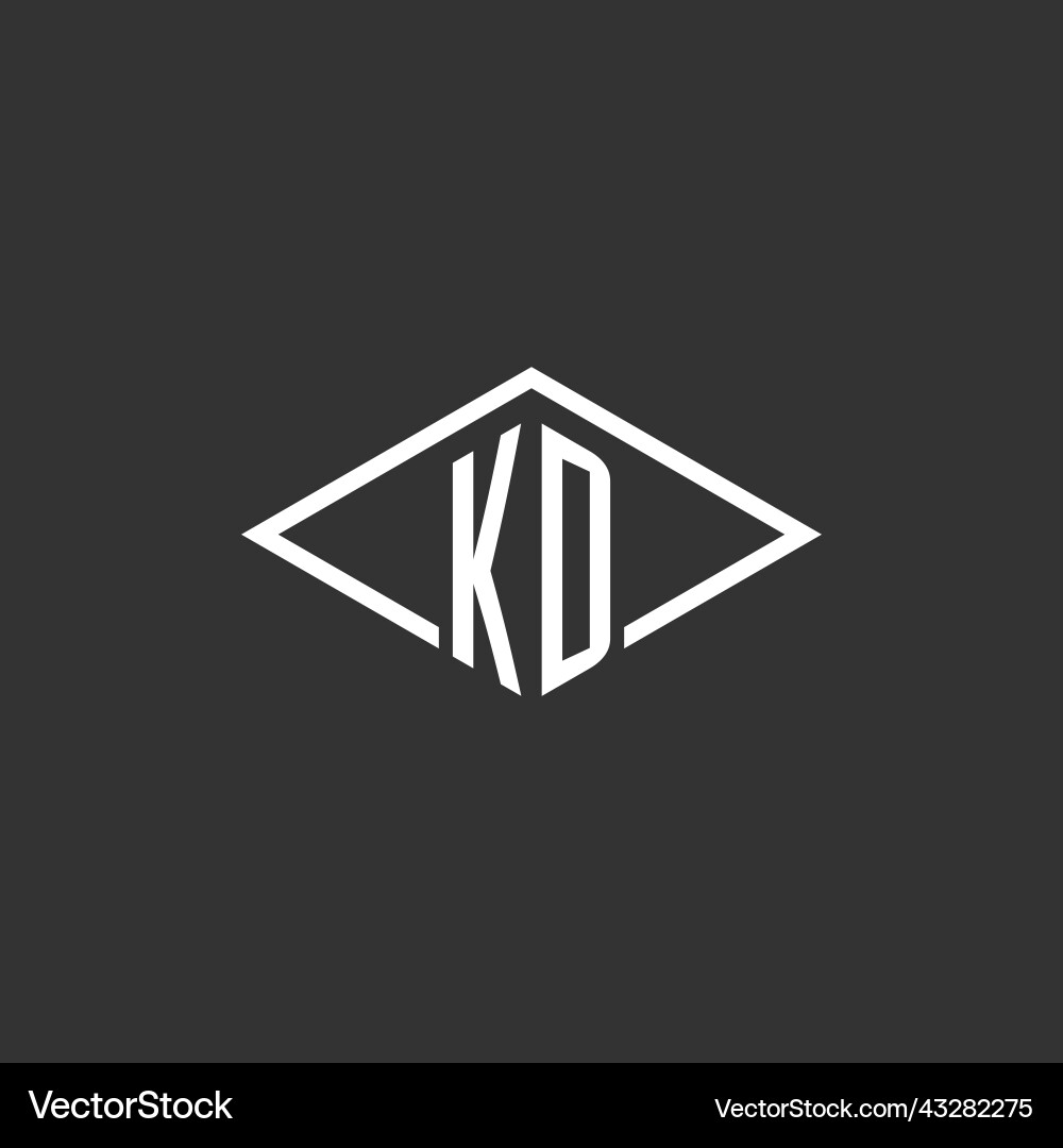 Initials kd logo monogram with simple diamond Initials kd logo monogram with simple diamond Vector Image