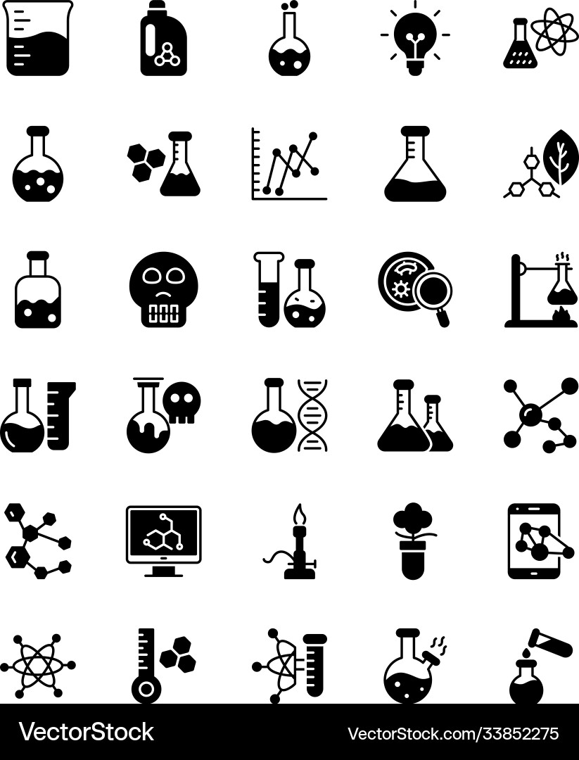 Lab testing glyph icons Vector Image