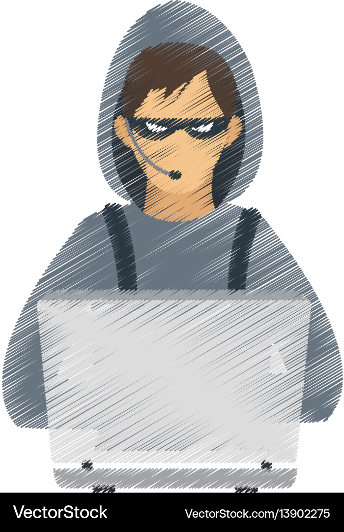 Man hacker icon image vector image