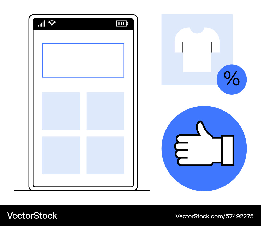 Mobile shopping app interface with rating Vector Image