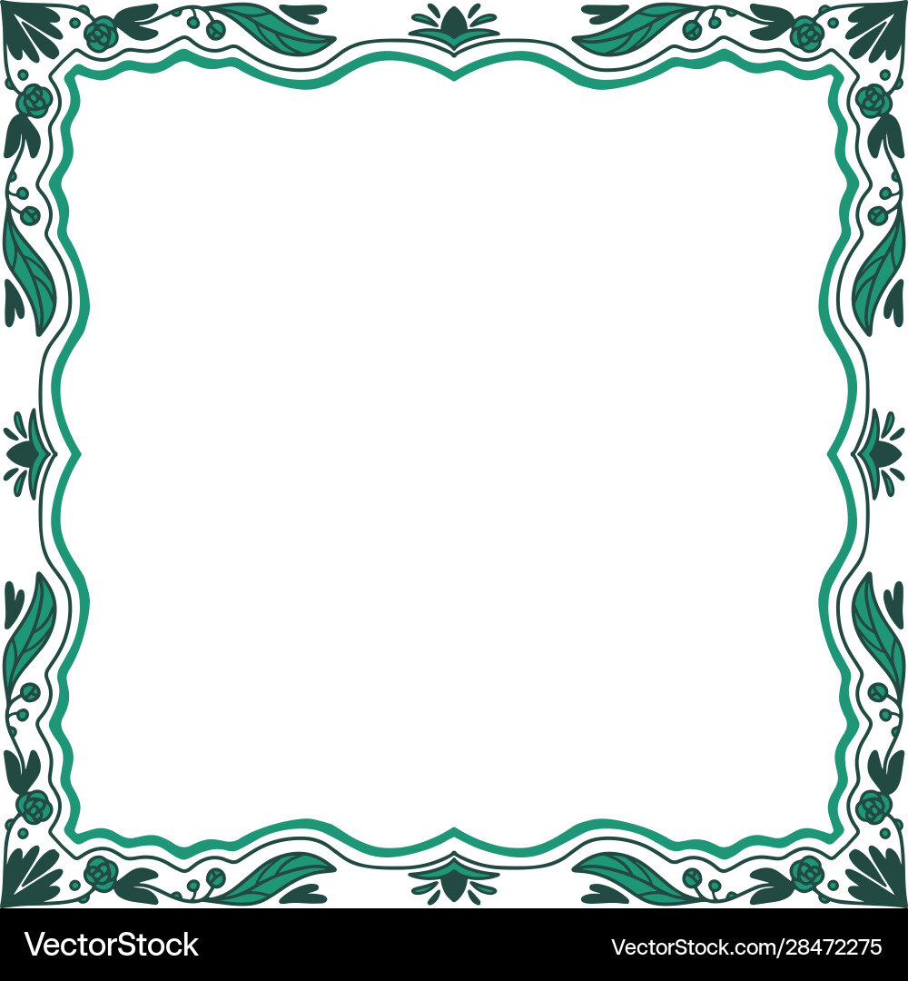 Ornamental retro vignette green pattern frame Vector Image