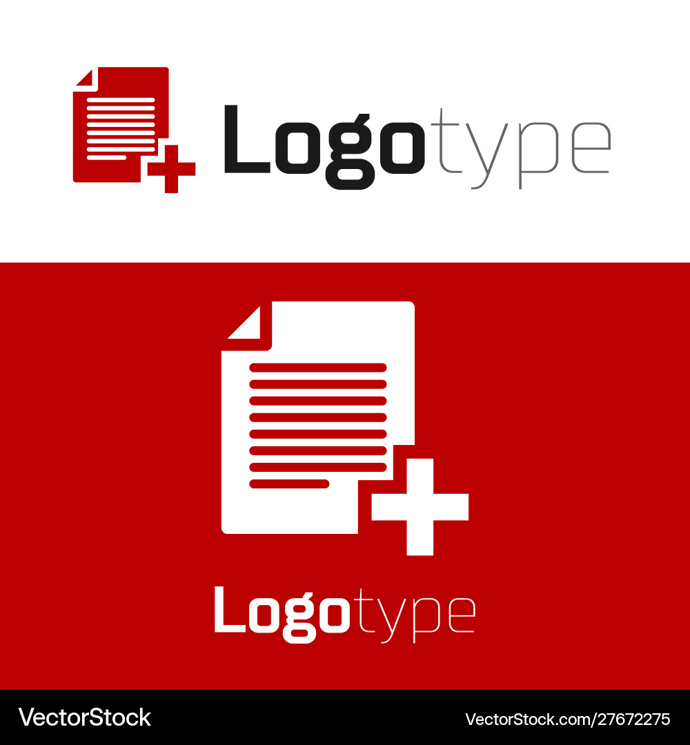 Red add new file icon isolated on white background Red add new file icon isolated on white background vector image