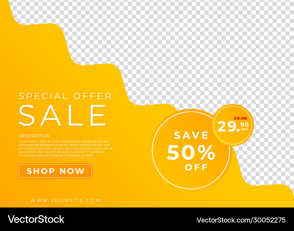 Sale banner space for your picture modern wave Vector Image