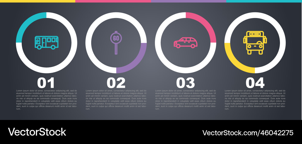 Set line bus speed limit traffic hatchback car Set line bus speed limit traffic hatchback car Vector Image