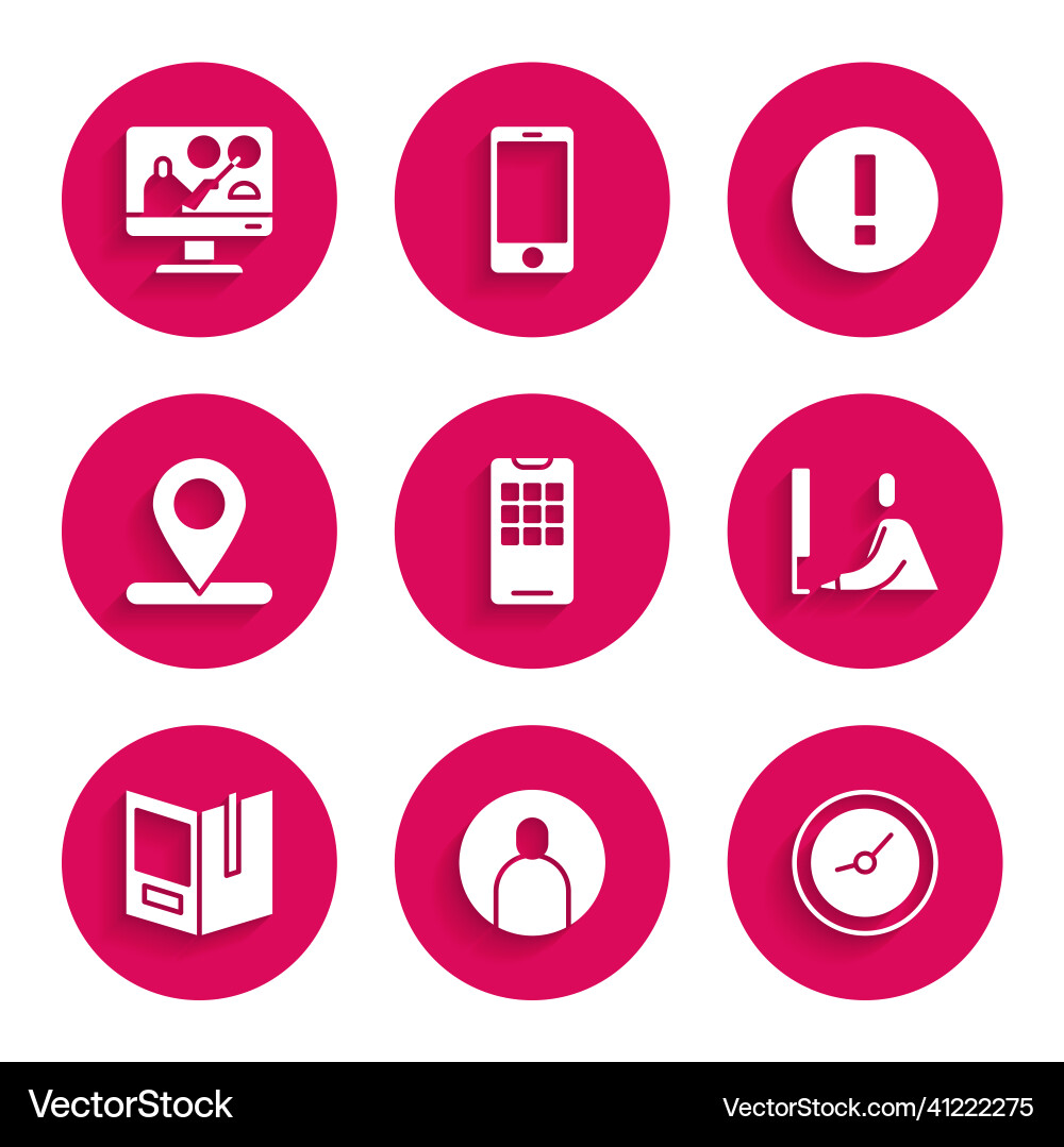 Set mobile phone create account screen clock Vector Image