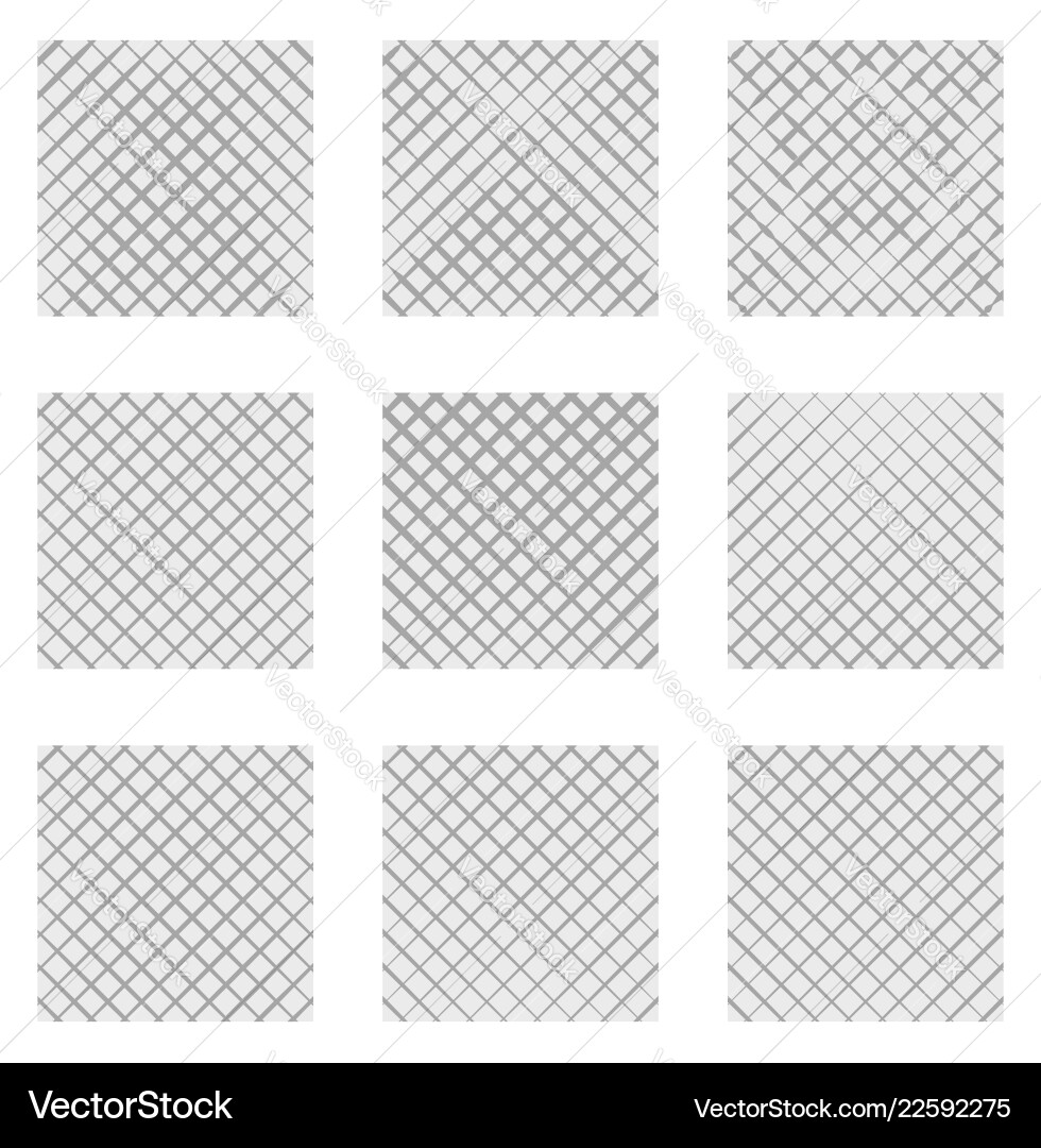Set of 9 grids meshes monochrome elements Set of 9 grids meshes monochrome elements vector image